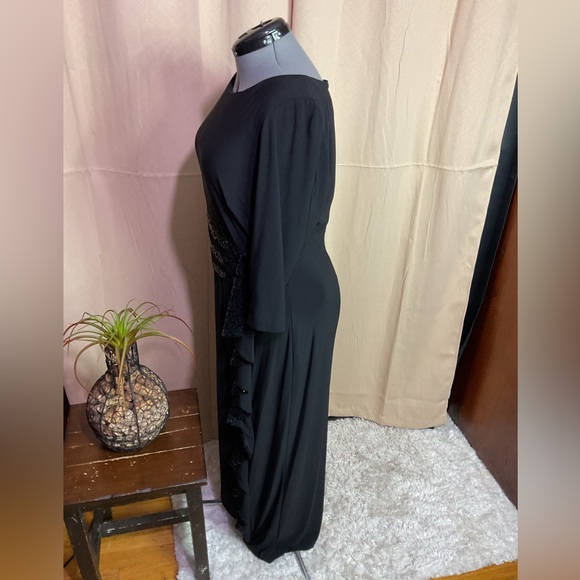 R&M Richards Black 3/4” Sleeve Sequin Dress - Picture 6 of 14